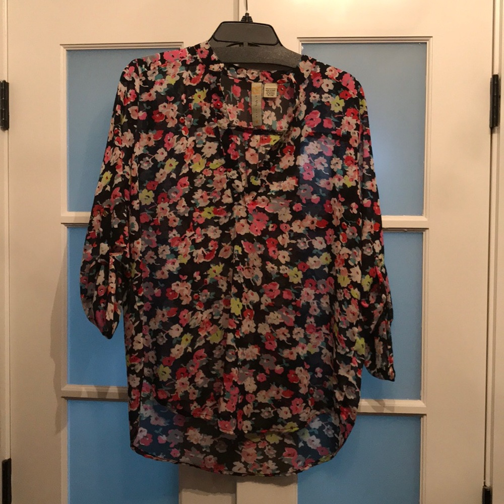 Sheer floral shirt